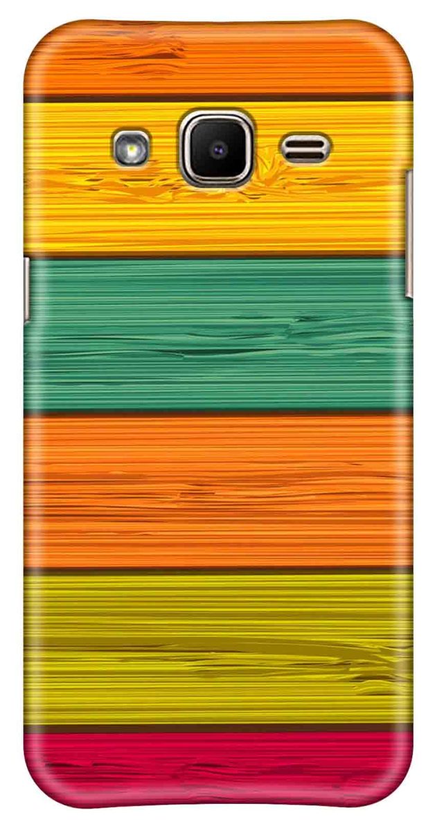 Amazon Brand - Solimo Designer Colorful Wooden Pattern 3D Printed Hard Back Case Mobile Cover for Samsung Galaxy J2 (2017)