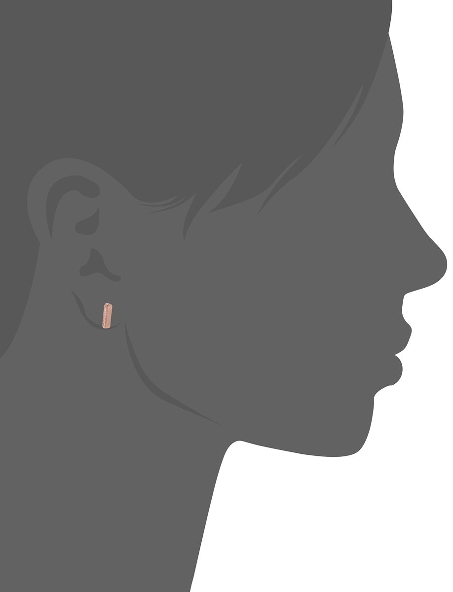 Women's 14K Plated Sterling Silver Mini Bar Stud Earrings, Rose Gold, One Size