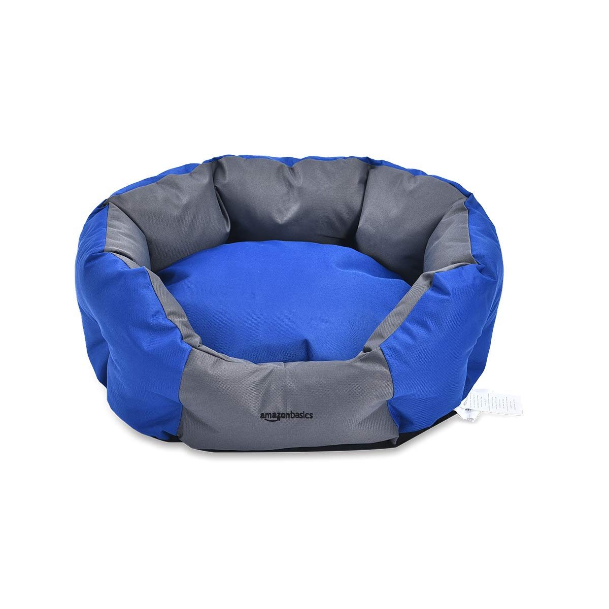 AmazonBasics Water-Resistant Pet Bed for Small Dogs - Oval, Royal Blue, 22.8-Inch