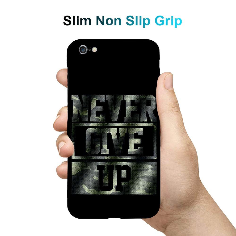 Amazon Brand - Solimo Designer Never Give Up Printed Hard Back Case Mobile Cover for Apple iPhone 6s & 6