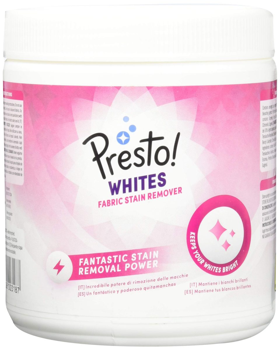 Amazon Brand - Presto! Powder Fabric Stain Remover White, 80 Tablets (2 Packs, 40 Each)