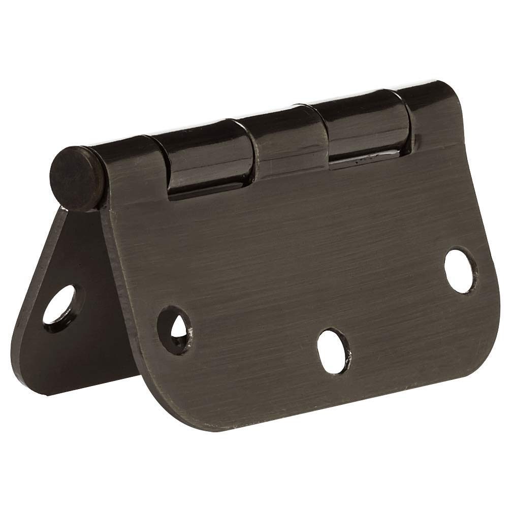 AmazonBasics Rounded 3.5 Inch x 3.5 Inch Door Hinges, 18 Pack, Oil Rubbed Bronze