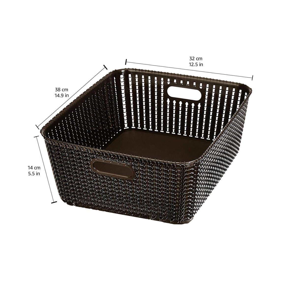 Amazon Brand - Solimo 4 Piece Storage Basket Set, Brown