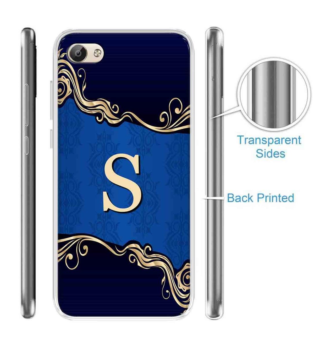 Amazon Brand - Solimo Designer Multicolor Blue Pattern Alphabet-S Printed Soft Back Case Mobile Cover for Vivo Y69