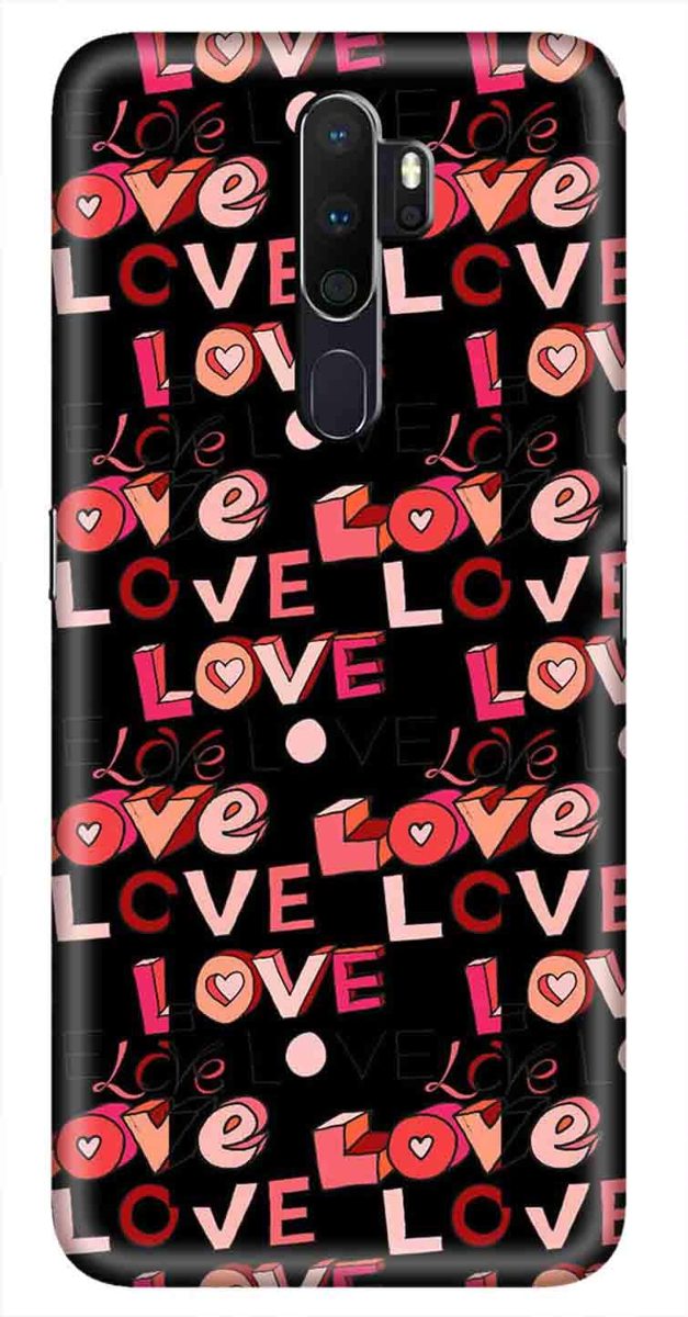 Amazon Brand - Solimo Designer Love Pattern Design 3D Printed Hard Back Case Mobile Cover for Oppo A5 (2020)