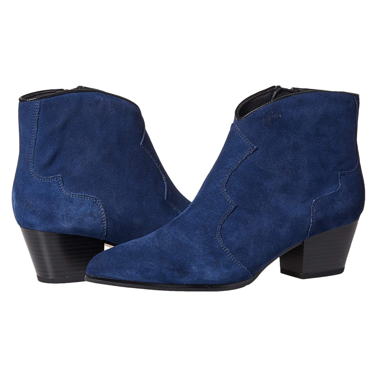 FIND Women's Ankle Boots in Suede Cowboy Style, Blue (Navy/Black), 5 UK,109921