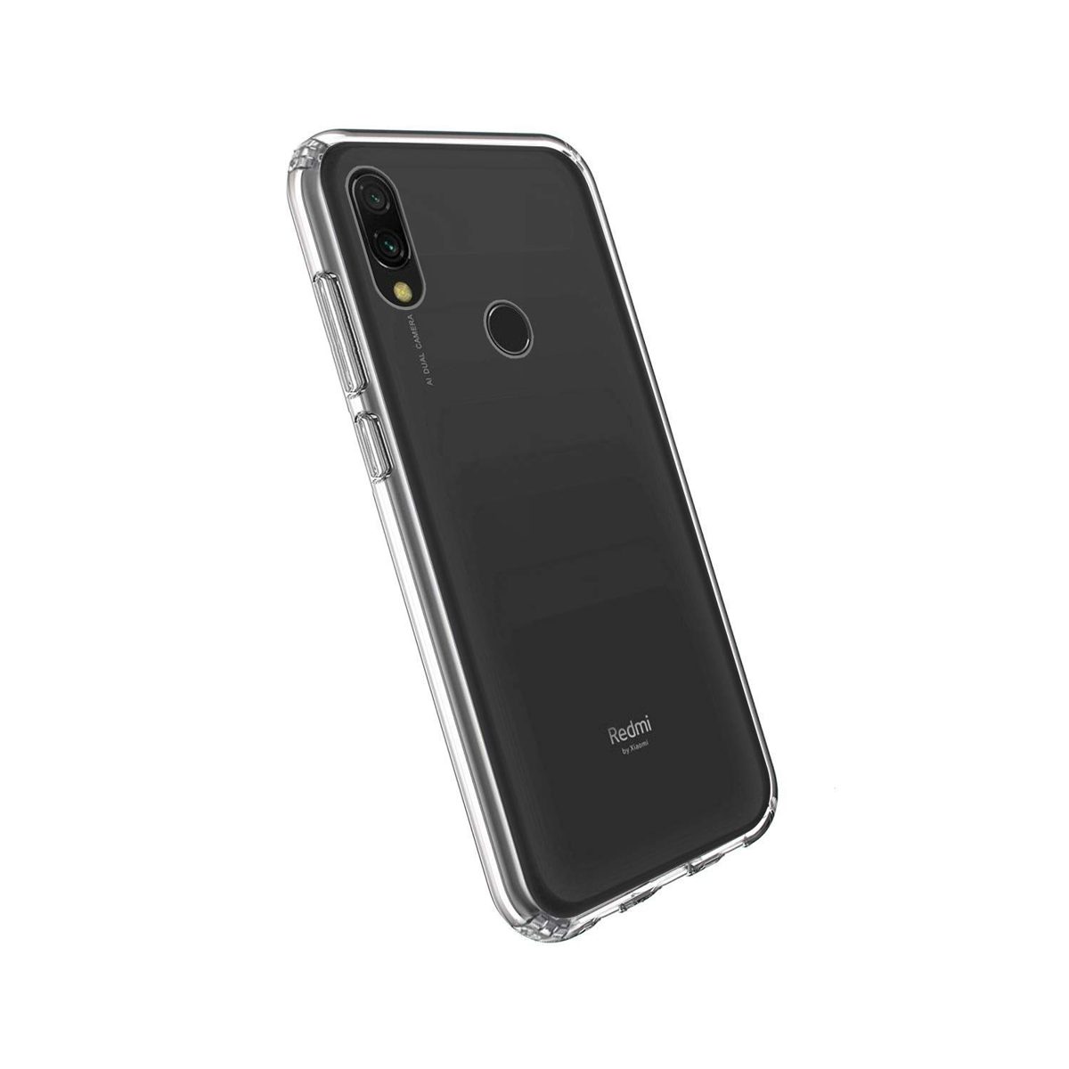 (Renewed) Amazon Brand - Solimo Transparent Case (Hard Back & Soft Bumper Cover) with 8 Foot Drop Porotection & Shock Absorbing Bumpers Case for Redmi Note 7 Pro