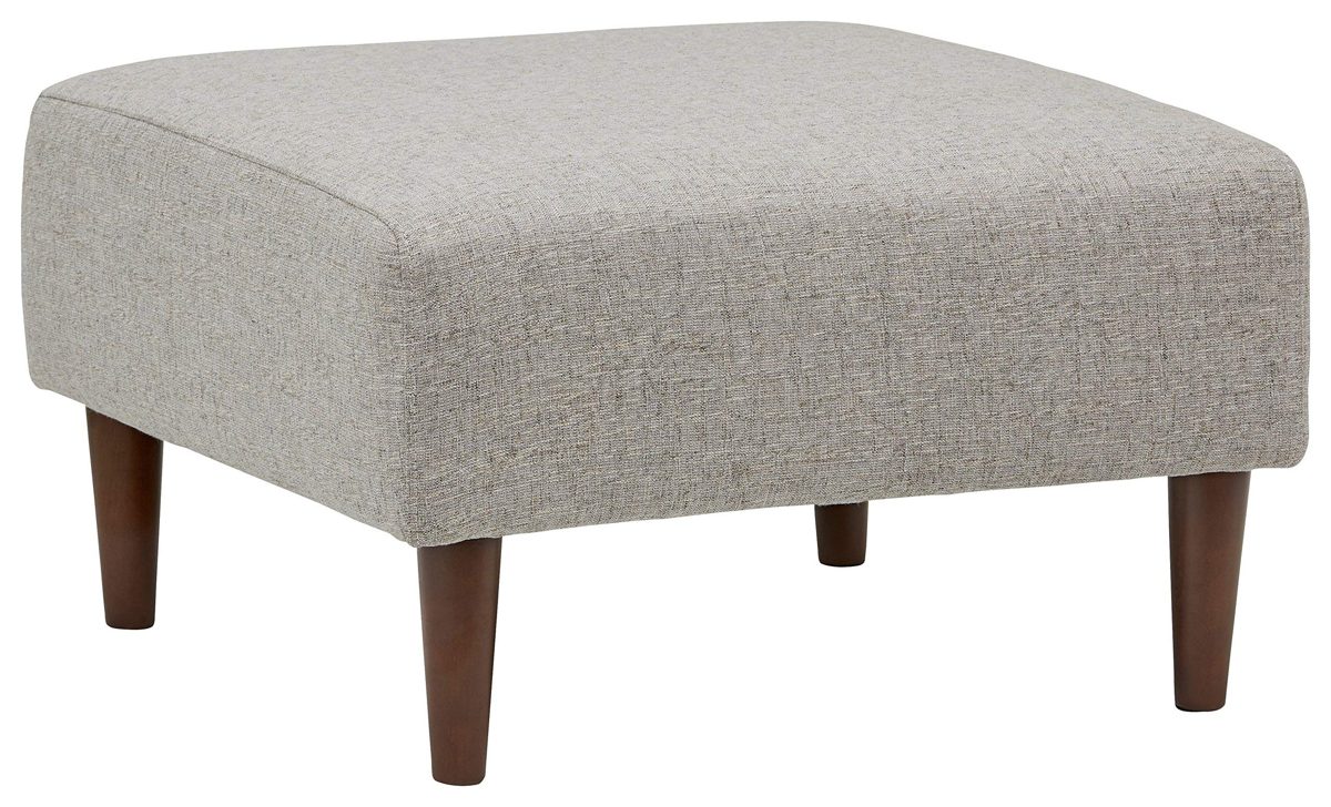 Rivet Ava Mid-Century Modern Ottoman, 25.6" W, Light Grey (Renewed)