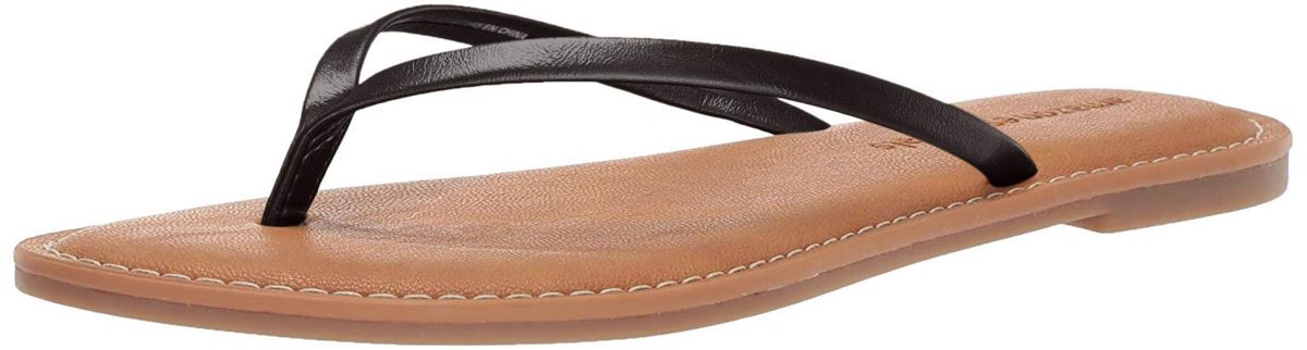 Amazon Essentials Women's Thong Sandal, Black, 6 B US
