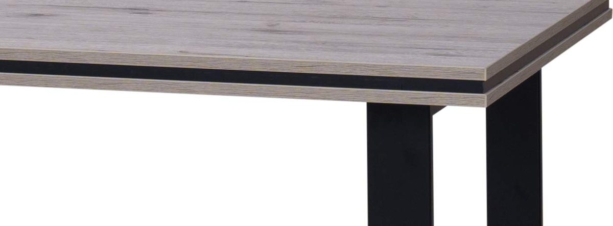 Amazon Brand - Movian Kuban Dining Table, 160 x 78 x 90cm, Brown Oak-Effect Table Top/Black Legs