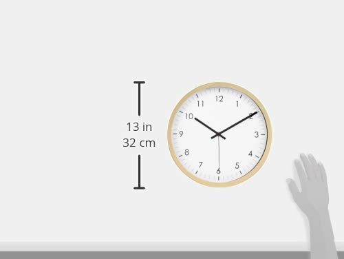 AmazonBasics 12" Traditional Wall Clock, Brass