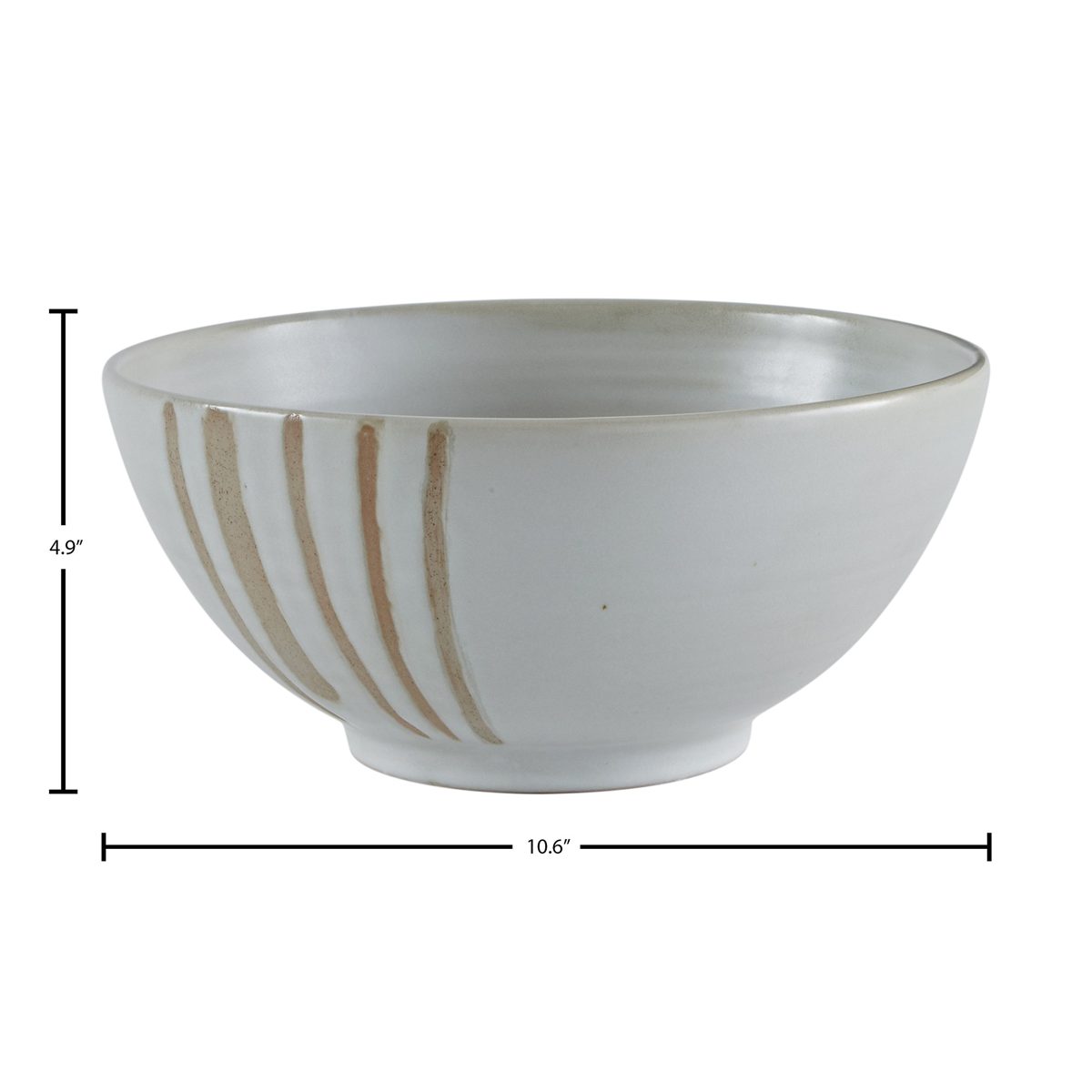 Amazon Brand – Stone & Beam Modern Stoneware Decorative Bowl Decor, 4.9 Inch Height, Beige