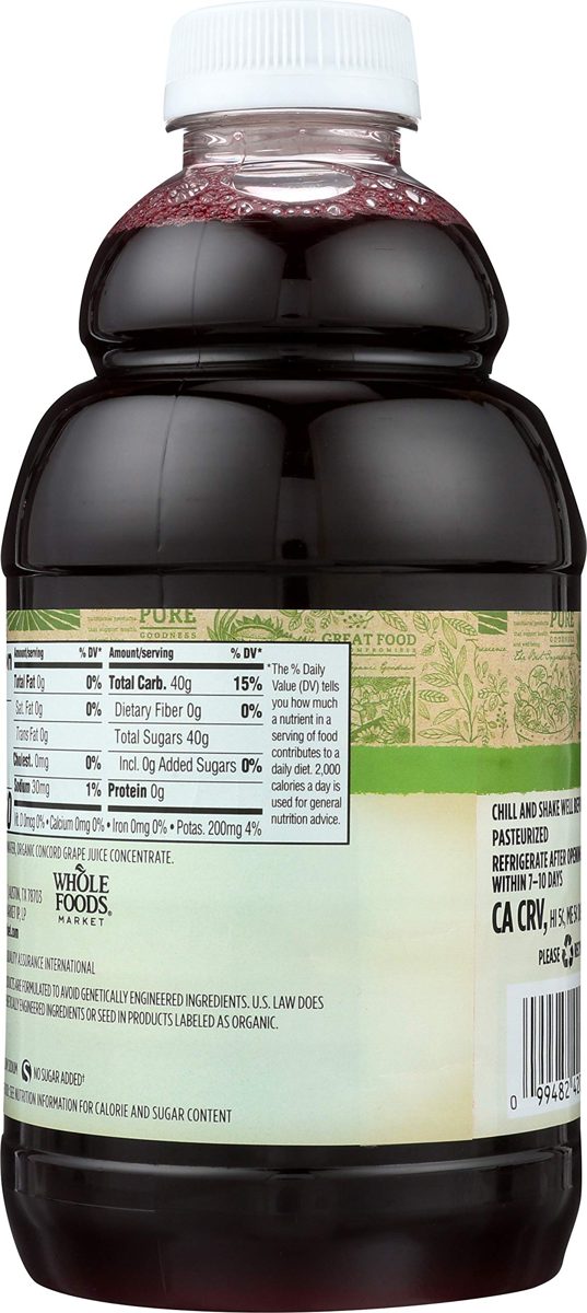 365 Everyday Value, Organic 100% Juice from Concentrate, Concord Grape, 32 fl oz