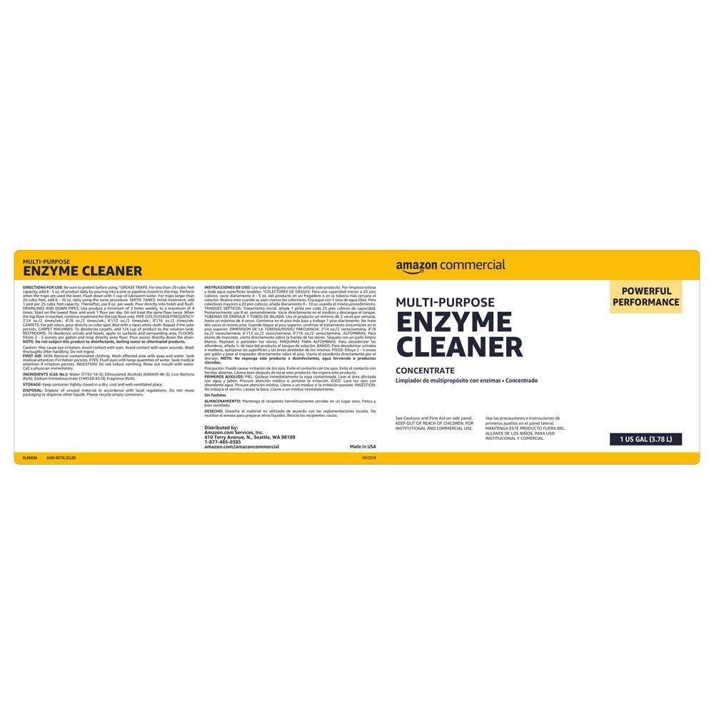 AmazonCommercial Multi-Purpose Enzyme Cleaner, 1-Gallon, 2-Pack (Renewed)