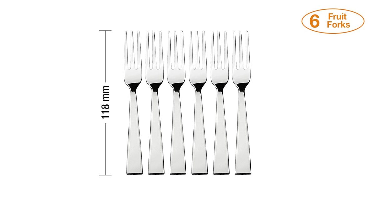 Amazon Brand - Solimo 24 Piece Stainless Steel Cutlery Set, Classique (Contains: 6 Table Spoons, 6 Tea Spoons, 6 Forks, 6 Fruit Forks), Silver