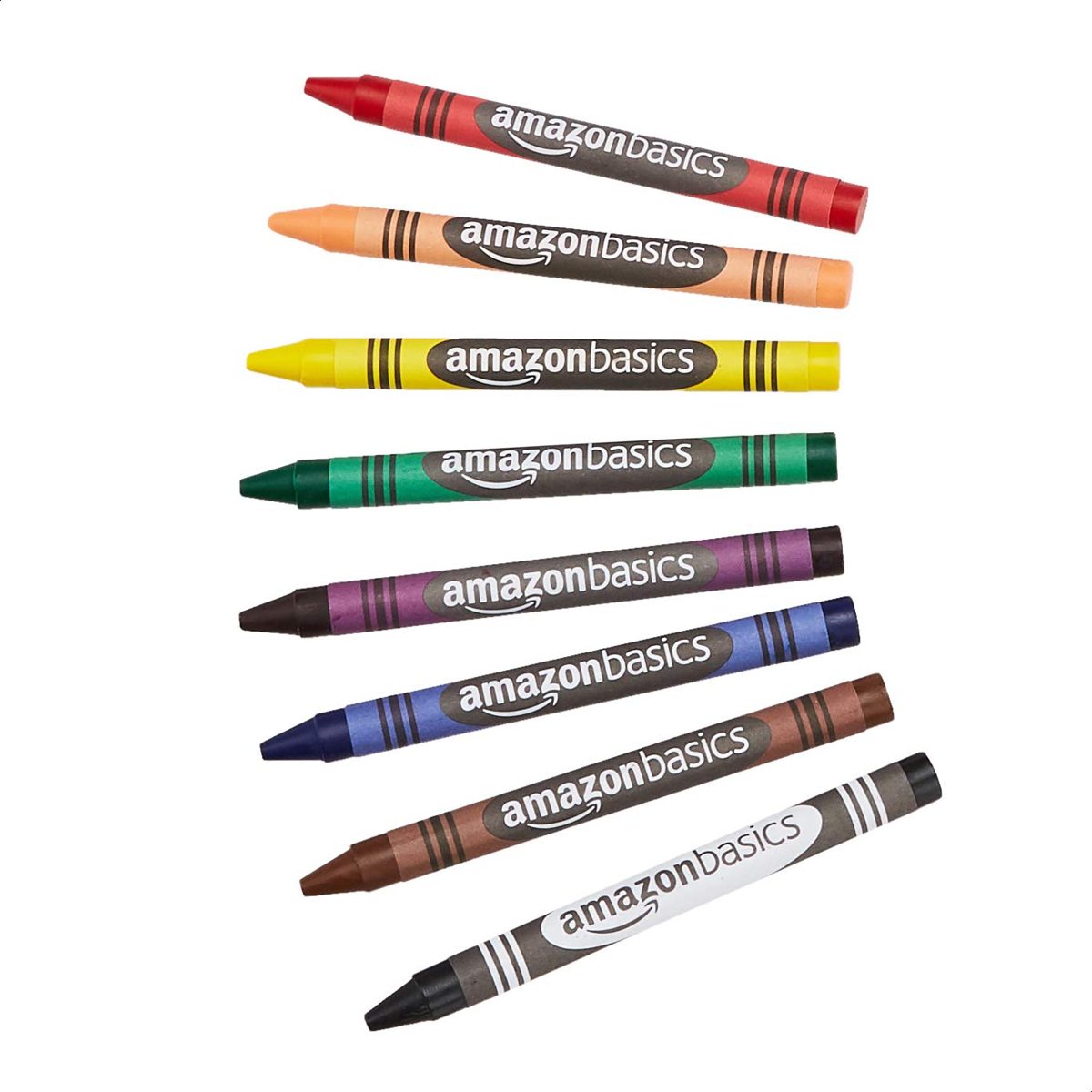 AmazonBasics Washable Crayons - 8 Assorted Colors, 6-Pack
