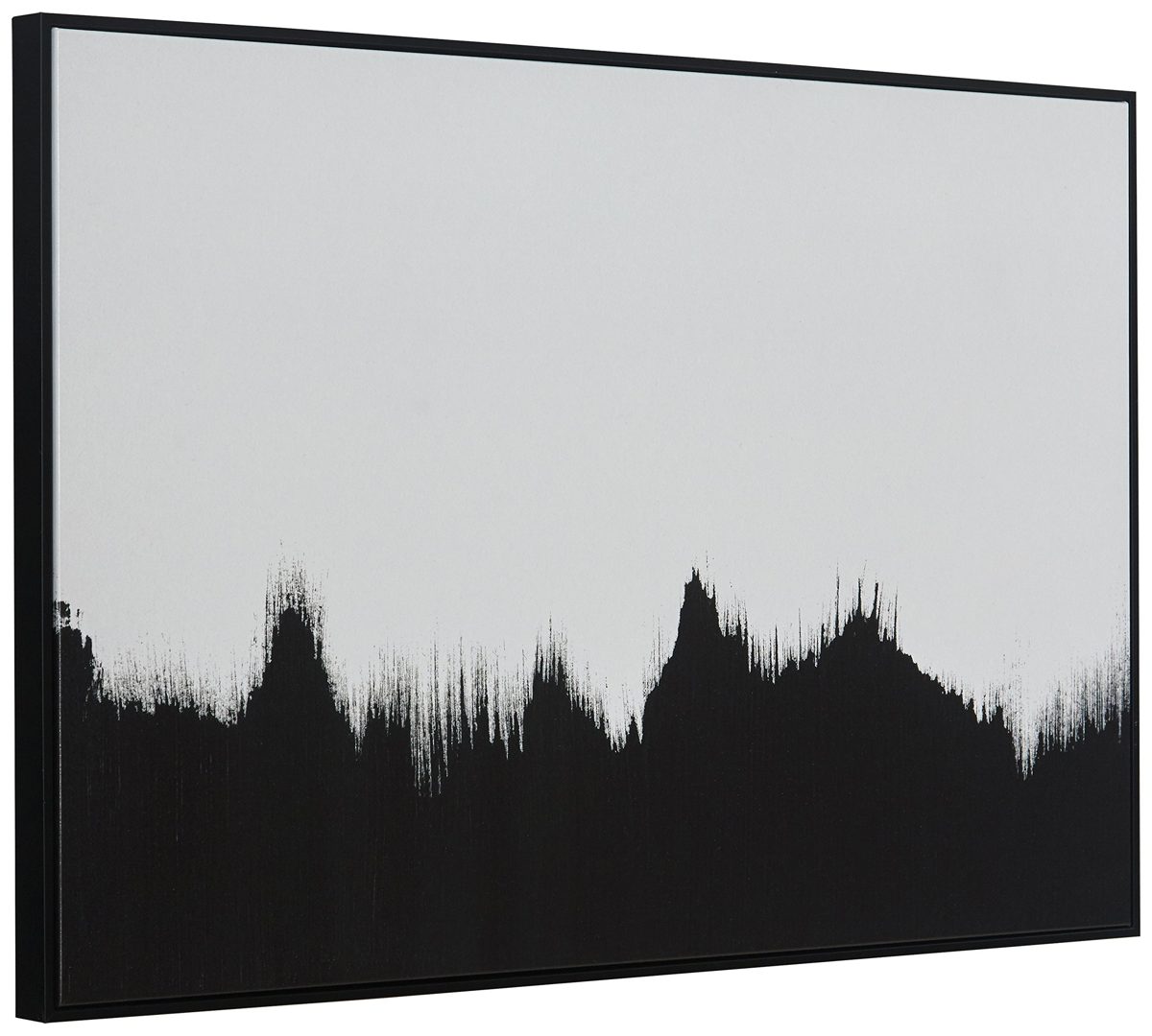 Amazon Brand – Rivet Abstract Black and White Wall Art Print of Tree Line in Black Frame, 36" x 24"