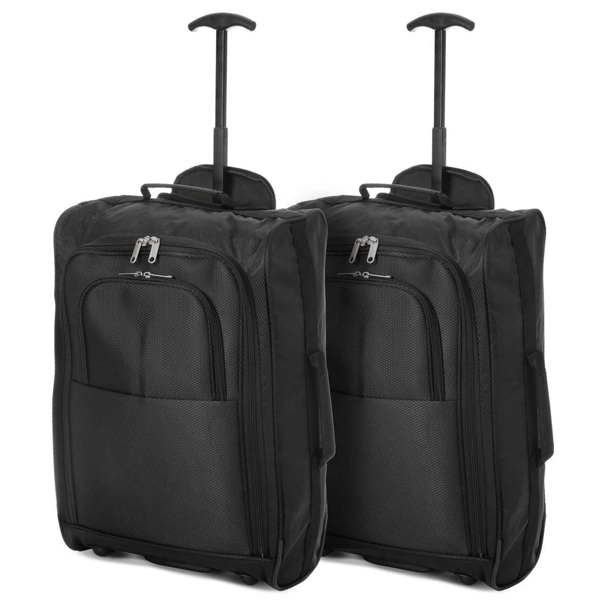 EONO Essentials Lightweight 21" Carry-on Wheeled Holdall Bag with Suitcase for Ryanair, easyjet, British Airways and others Approved (Set of 2) Black