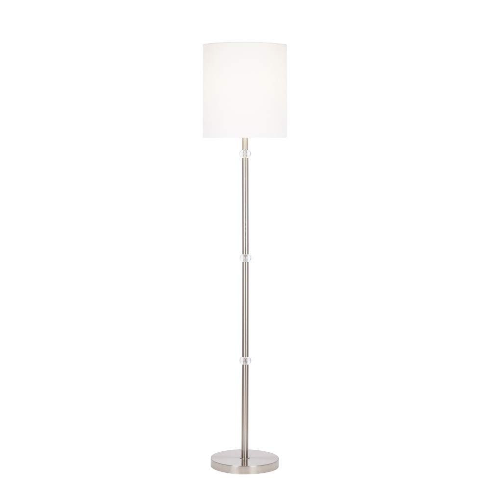 Amazon Brand – Ravenna Home Contemporary Metal Floor Lamp with Acrylic Ball Accents, LED Bulb Included, 60"H, Brushed Nickel