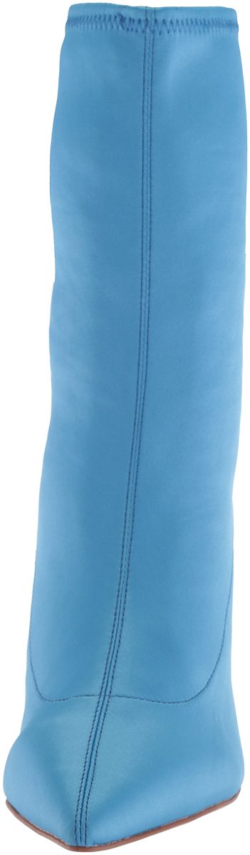 Amazon Brand - The Fix Women's Becca Pointed Toe Sock Boot, Cielo Blue Stretch Satin, 8 B US