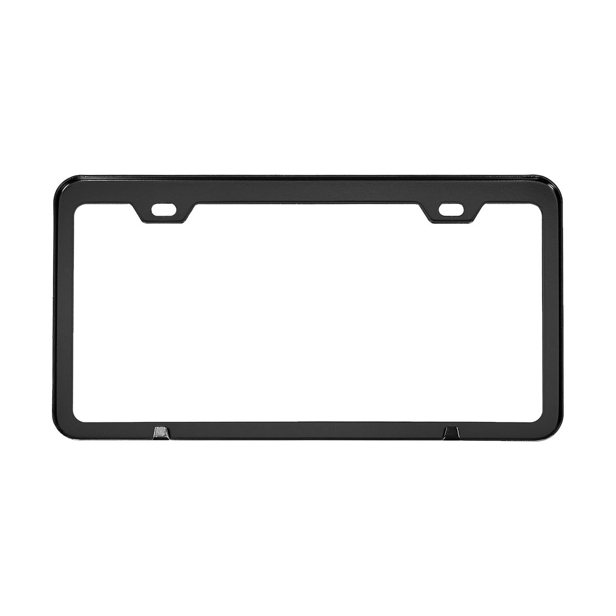 AmazonBasics Matte Aluminum License Plate Frame Pair with Screw Caps - 2-Hole, 12.2'' x 6.3'', Black