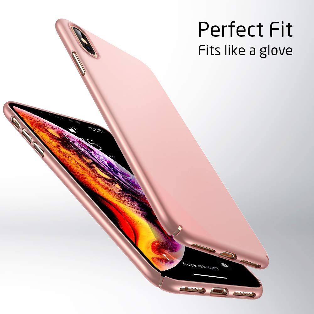 Eono iPhone Xs Max Case,Slim Black Shock Absorption Hard TPU Cover Case [Ultra-Thin and Highly Protective] for the iPhone Xs Max, Rosegold