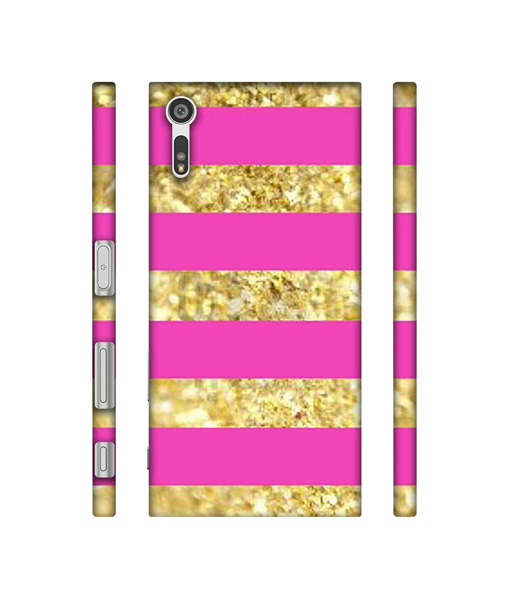 Amazon Brand - Solimo Designer Golden Stripes 3D Printed Hard Back Case Mobile Cover for Sony Xperia XZ Dual
