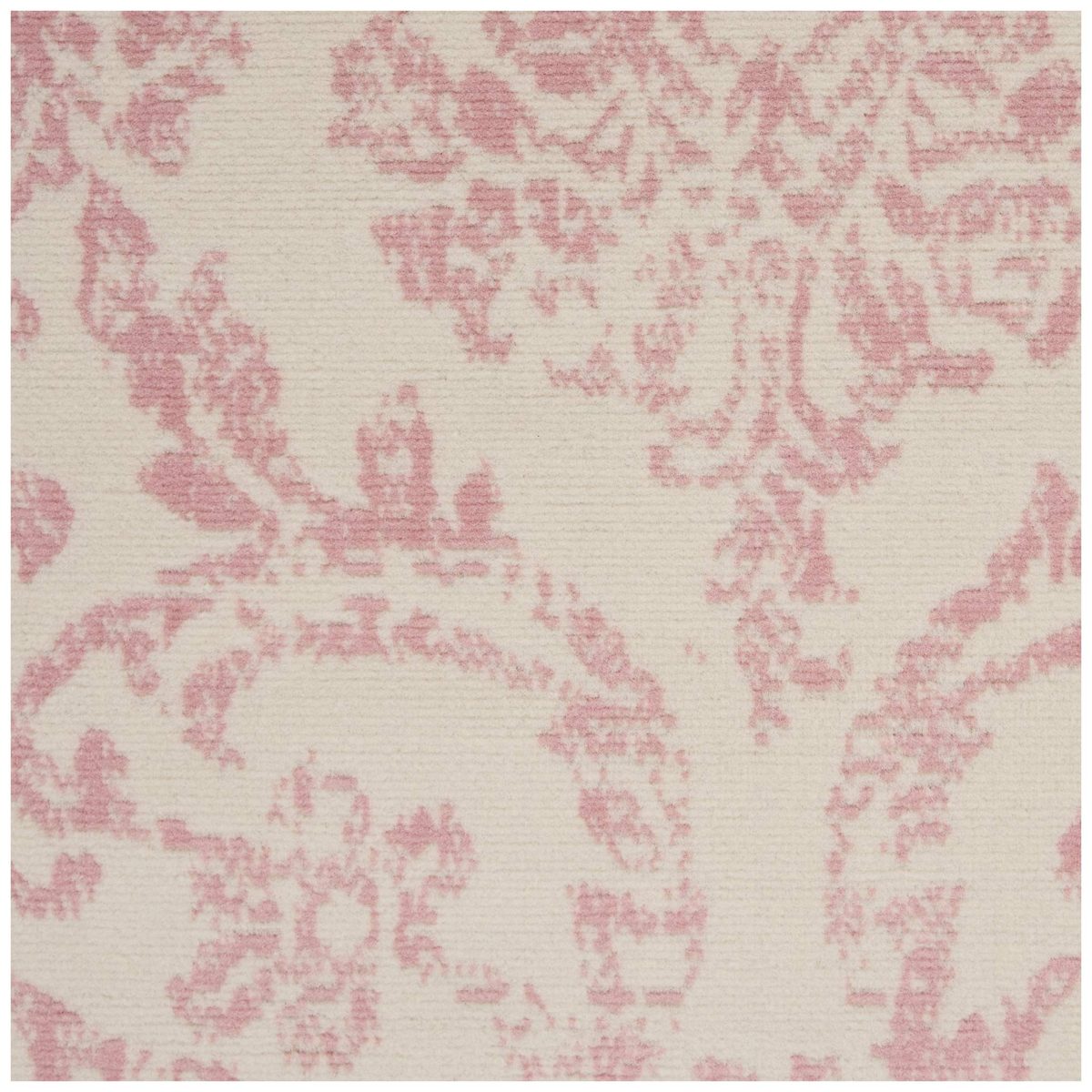 Ravenna Home Vintage Damask Patterned Rug, 5'3" x 7'3", Pink on Ivory