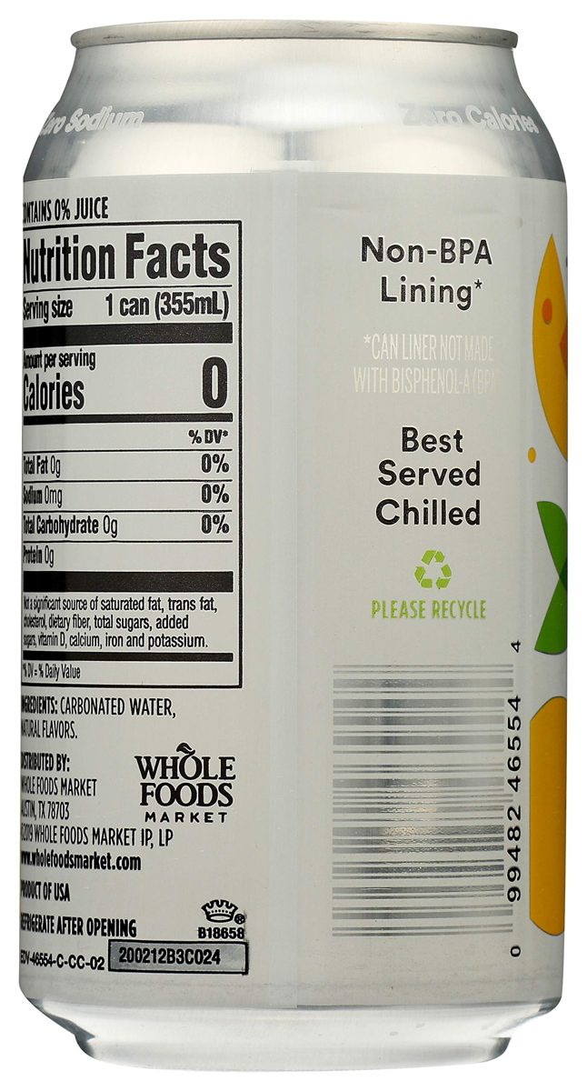 365 EVERYDAY VALUE Lemon Sparkling Water, 12 FZ