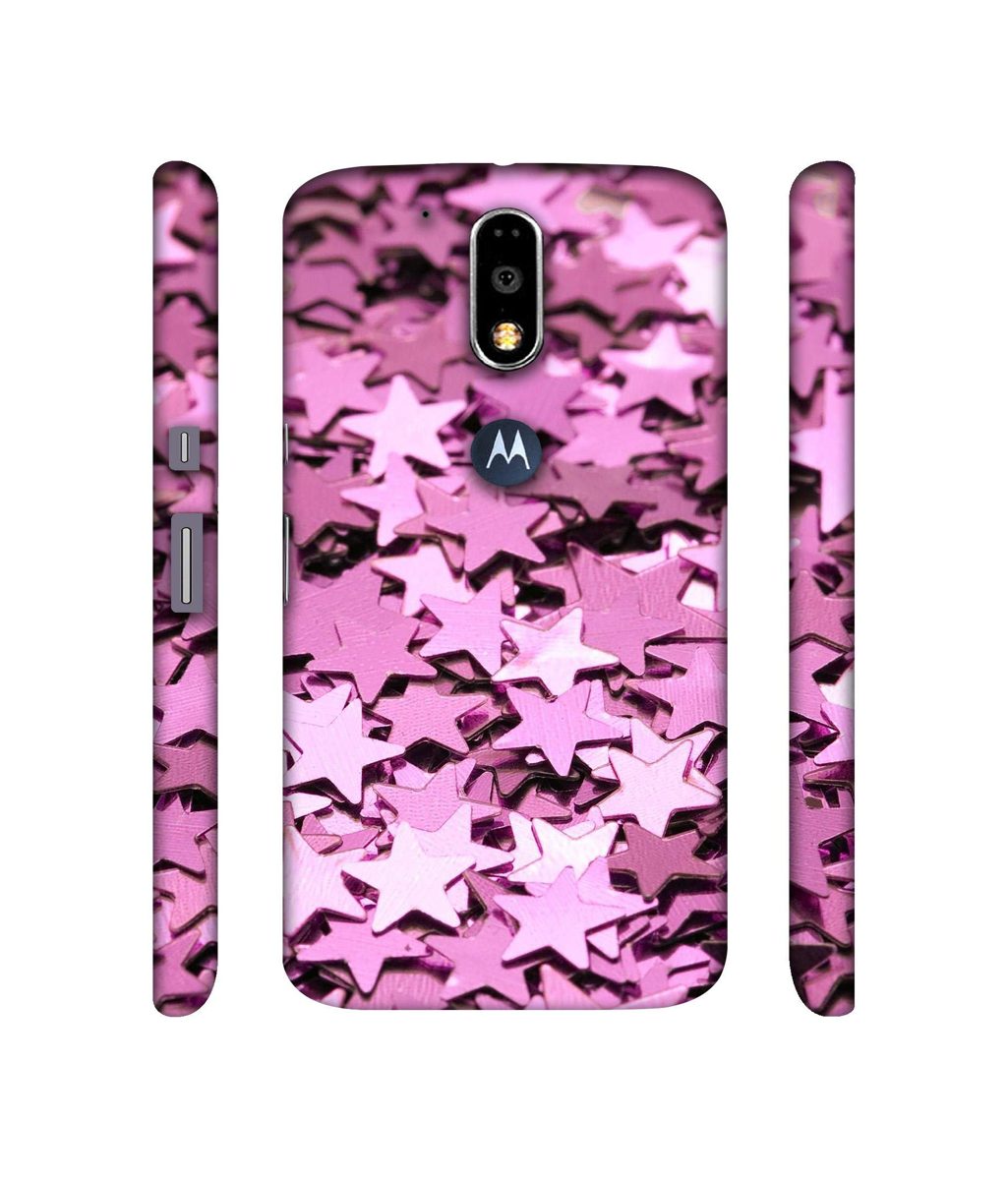 Amazon Brand - Solimo Designer Glitter Stars 3D Printed Hard Back Case Mobile Cover for Motorola Moto G4 Plus (with Logo Cut)