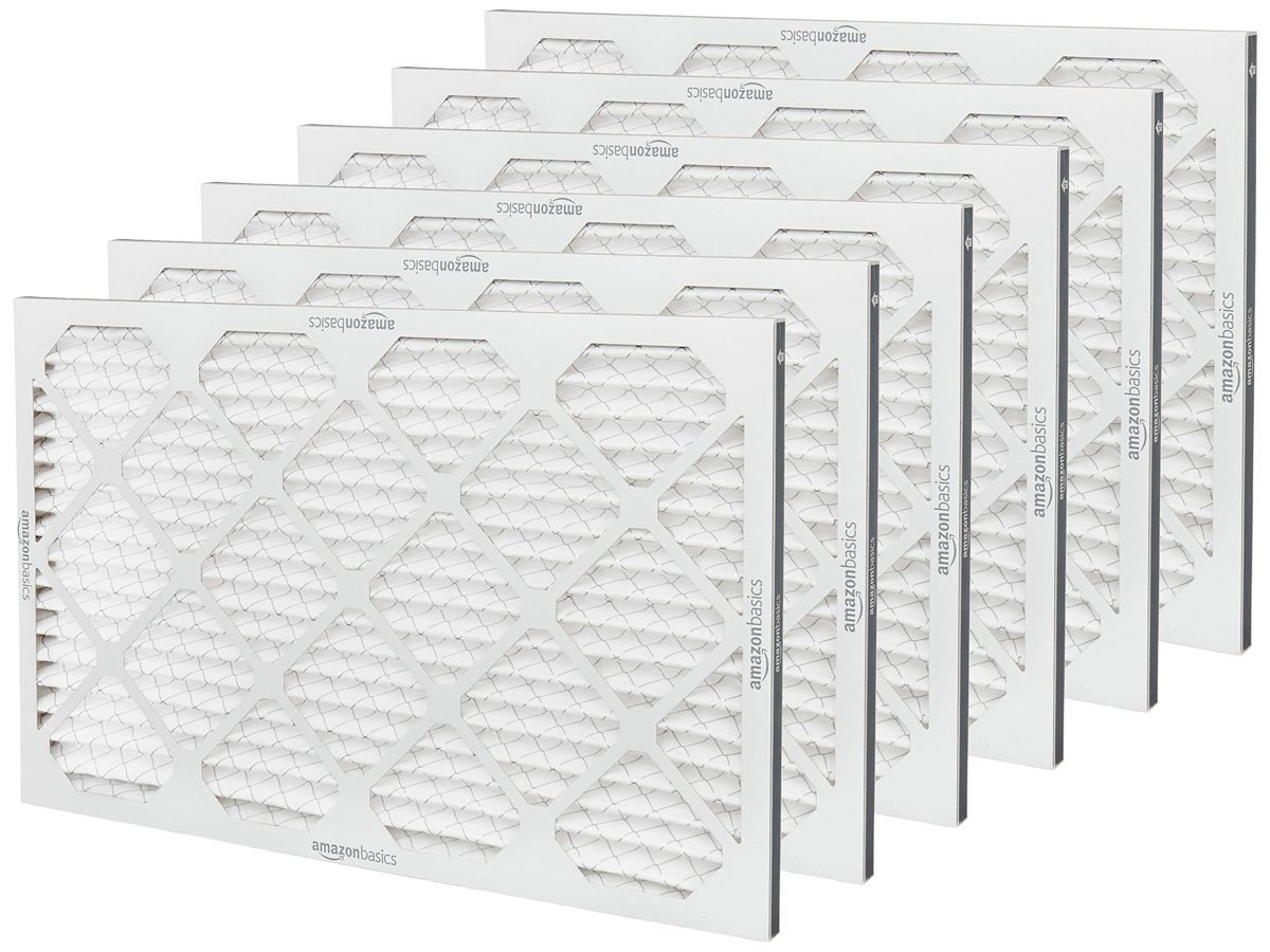 AmazonBasics MERV 11 AC Furnace Air Filter - 16'' x 25'' x 1'', 6-Pack