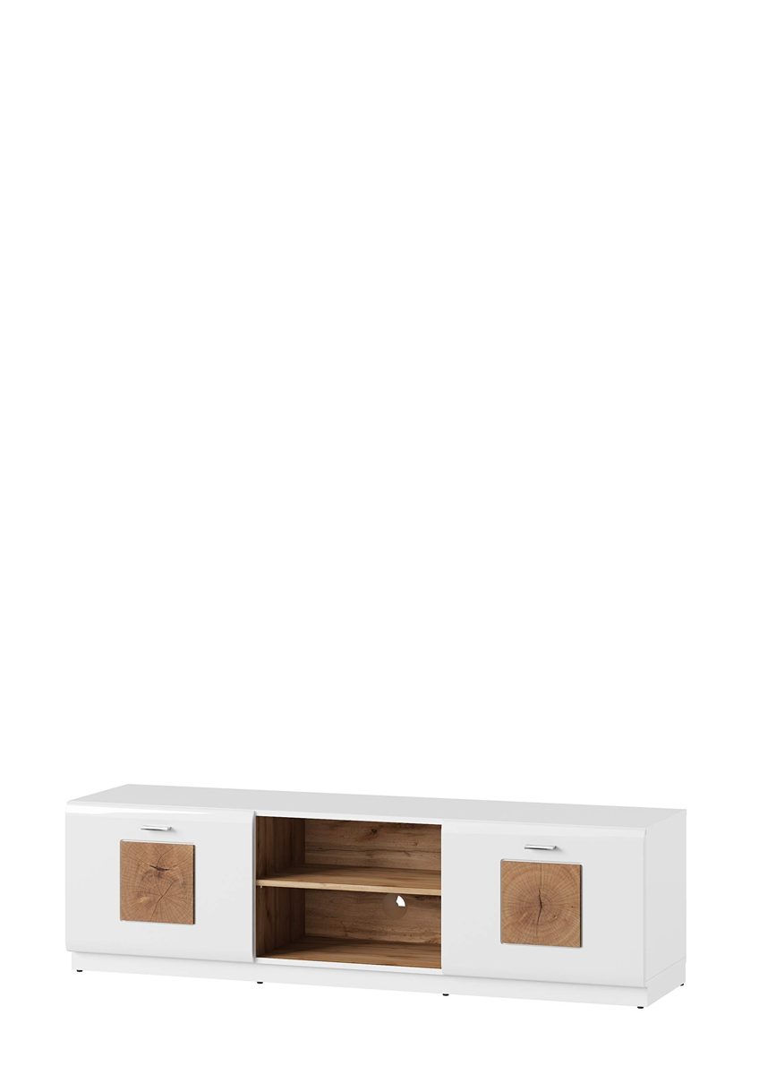 Amazon Brand - Movian TV Unit with Storage, 40 x 154cm, Oak/Timber/High Gloss White