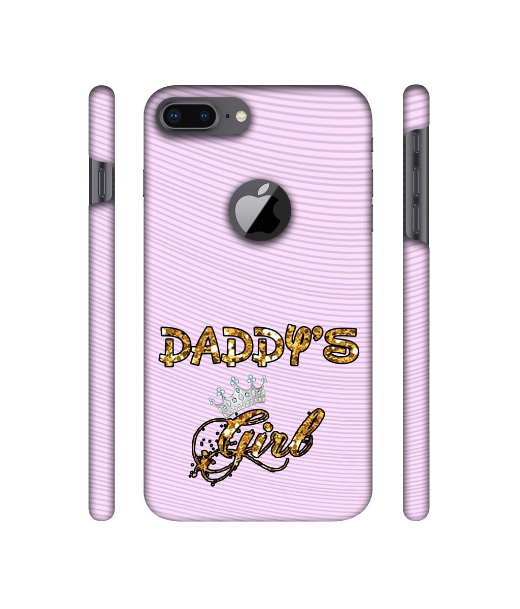 Amazon Brand - Solimo Designer Daddy's Girl in Glitter Pattern 3D Printed Hard Back Case Mobile Cover for Apple iPhone 8 Plus (with Logo Cut)