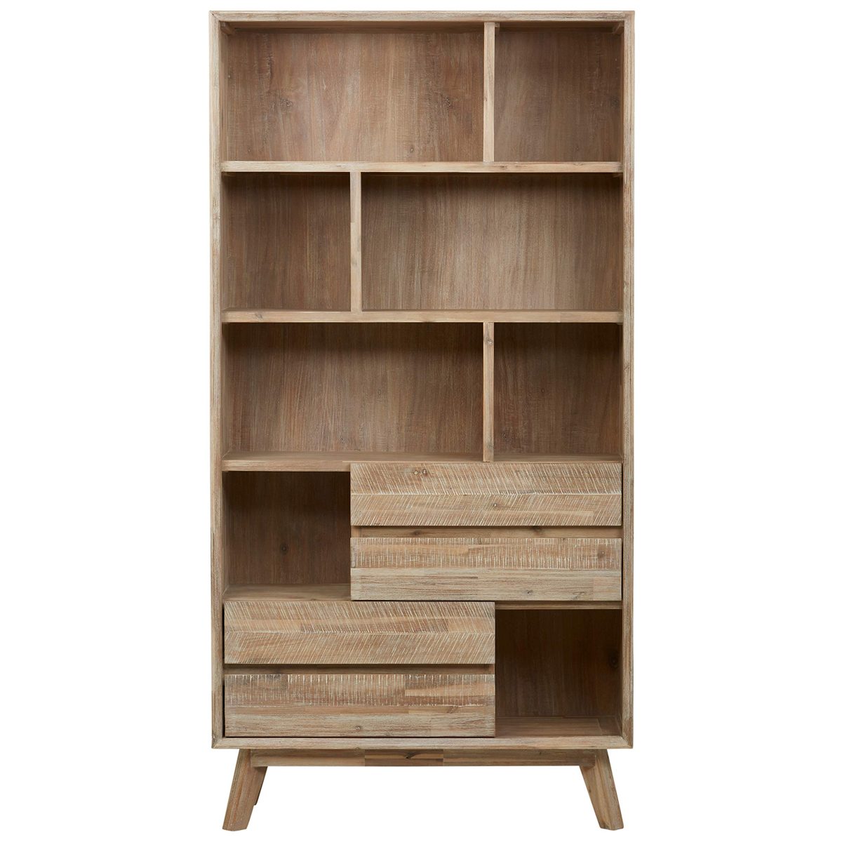 Stone & Beam Rylee Modern Bookcase 39.4"Wx76.8”H, Mixed Gray