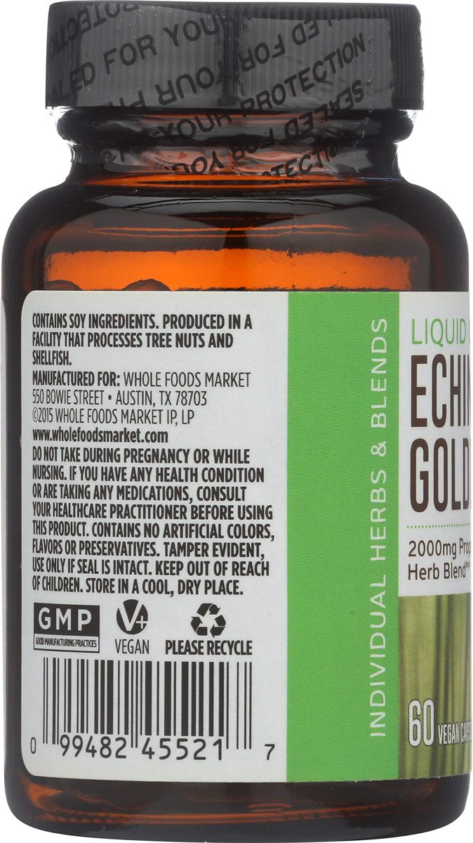 Whole Foods Market, Echinacea Goldenseal, Liquid Capsules, 60 ct