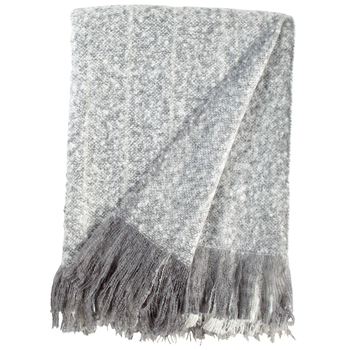 Rivet Oversized Ombre Stripe Faux Mohair Throw Blanket