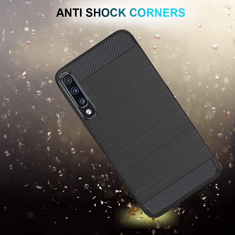 Amazon Brand - Solimo Protective Mobile Cover (Soft & Flexible Back Case) for Samsung Galaxy A70 (Black)