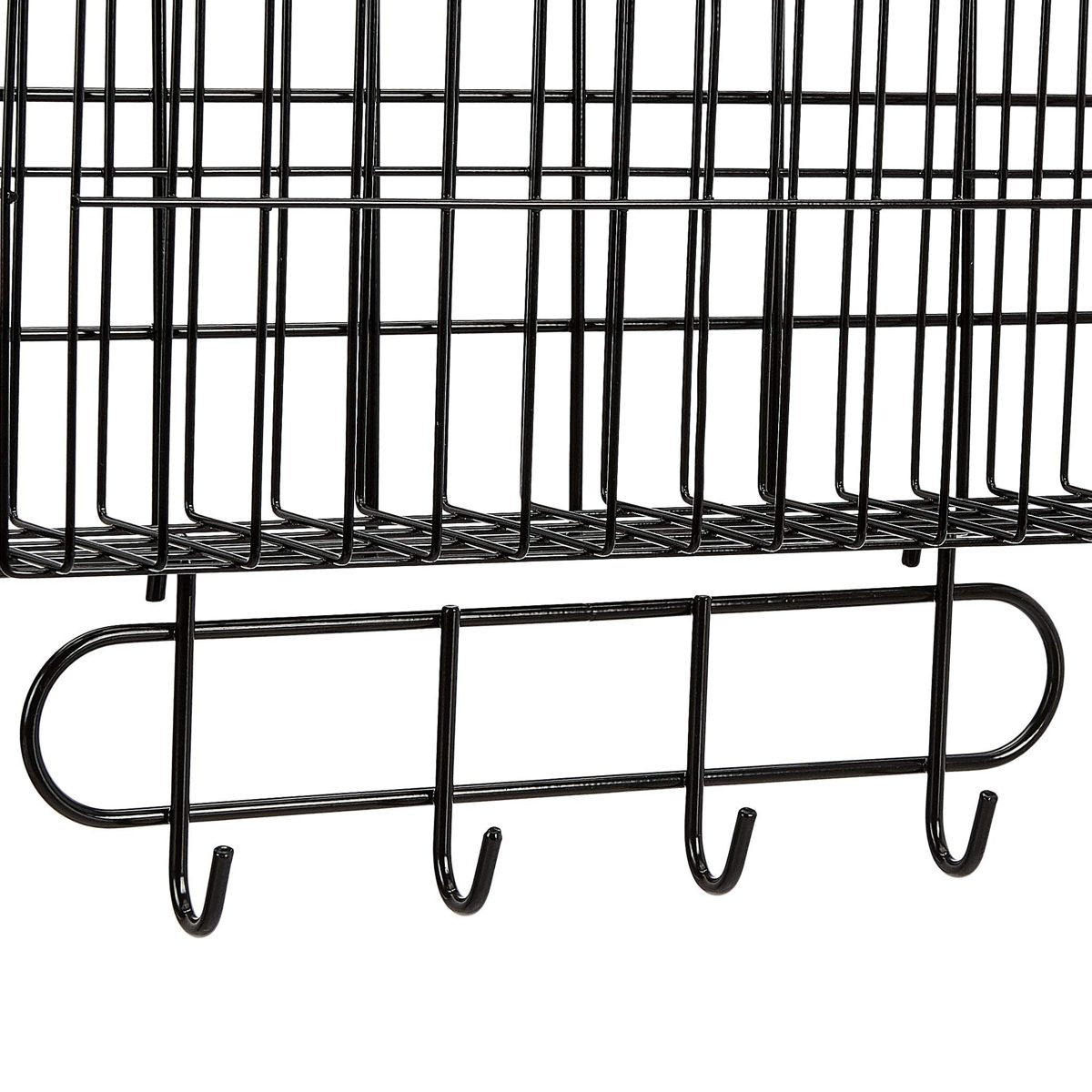 AmazonBasics Wall Wire Grid Panel, 6-Piece Set, Black (Renewed)