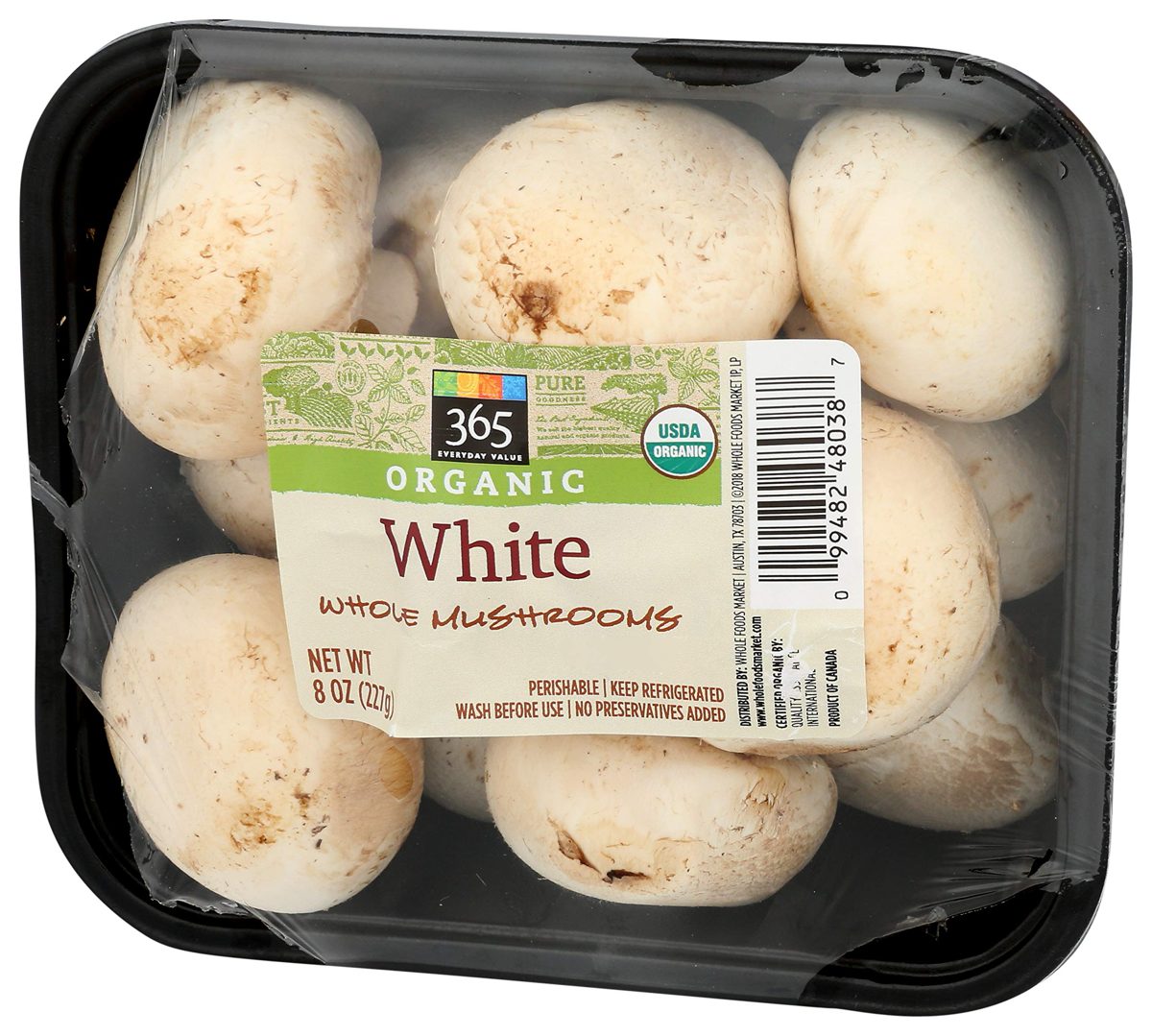 365 Everyday Value, Organic White Whole Mushrooms, 8 oz