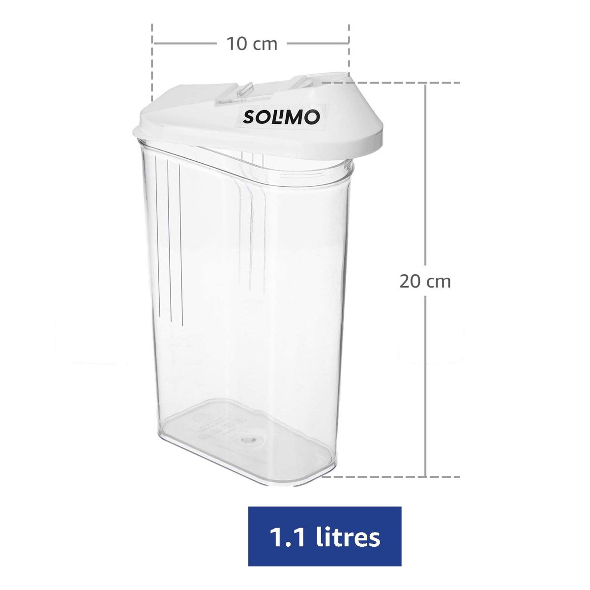 Amazon Brand - Solimo Plastic Storage container Set with sliding mouth (Set of 3, 1100 ml)