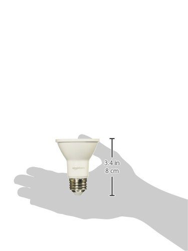 AmazonBasics 50 Watt Equivalent, Daylight, Dimmable, 15,000 Hour Lifetime, PAR20 LED Light Bulb | 6-Pack
