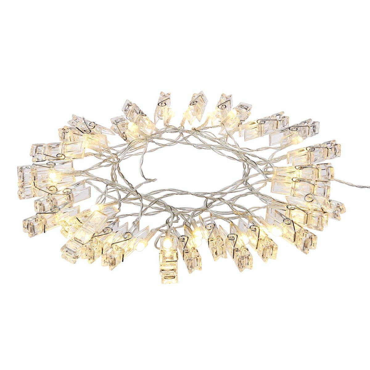 Amazon Brand - Solimo Photo Clip String Light for Decoration, Battery Powered, Warm White, 30 Clips