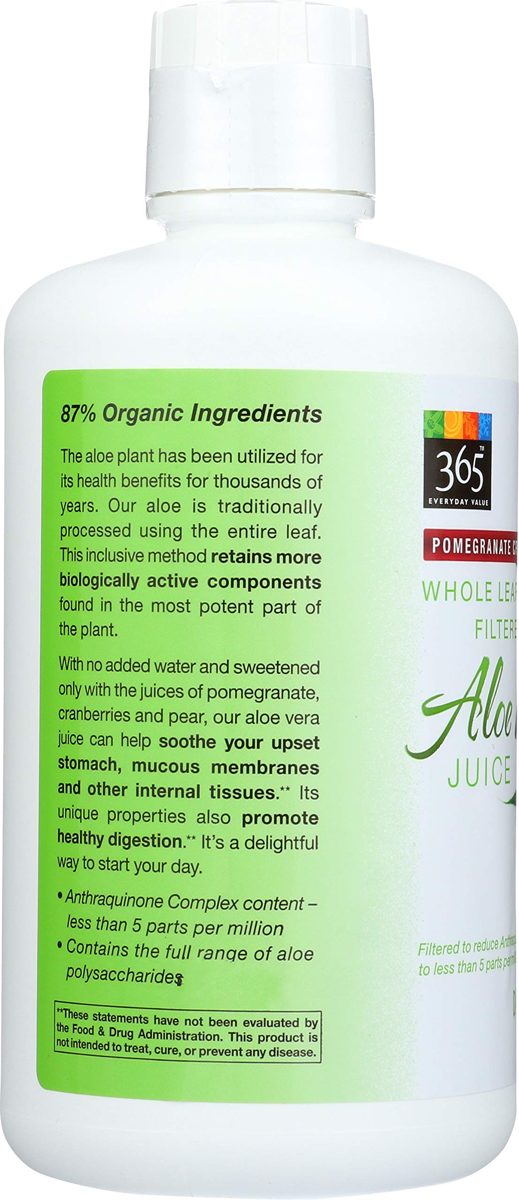 365 Everyday Value, Whole Leaf Filtered Aloe Vera Juice, Pomegranate Cranberry Flavor, 32 fl oz
