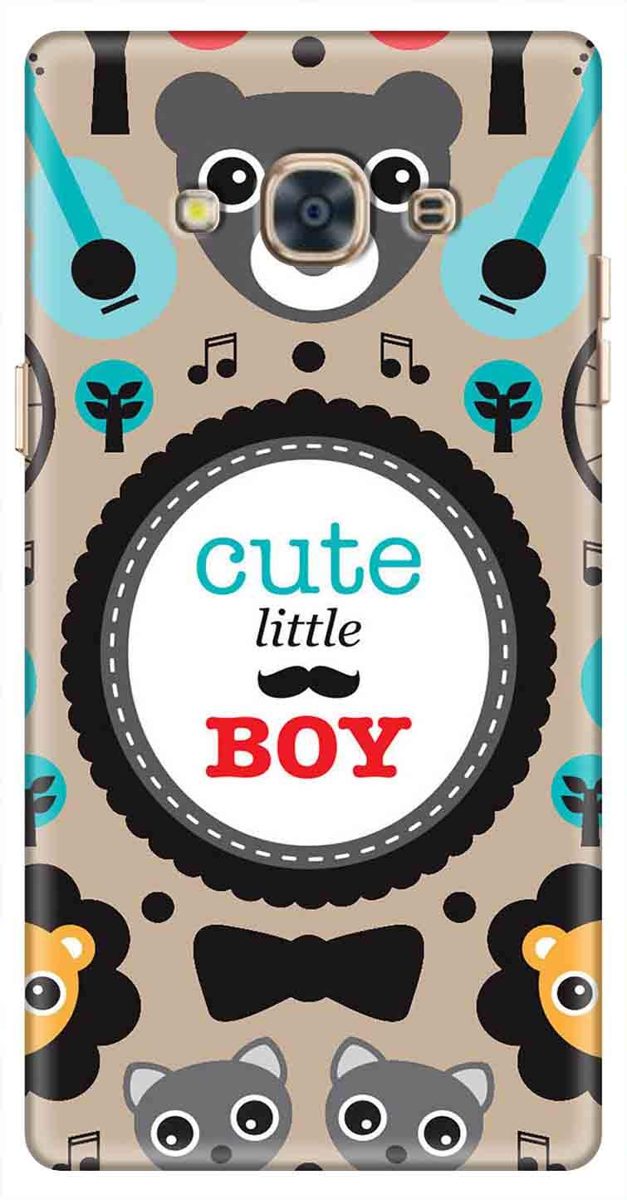 Amazon Brand - Solimo Designer Cute Little Boy Grey Pattern 3D Printed Hard Back Case Mobile Cover for Samsung Galaxy J3 Pro