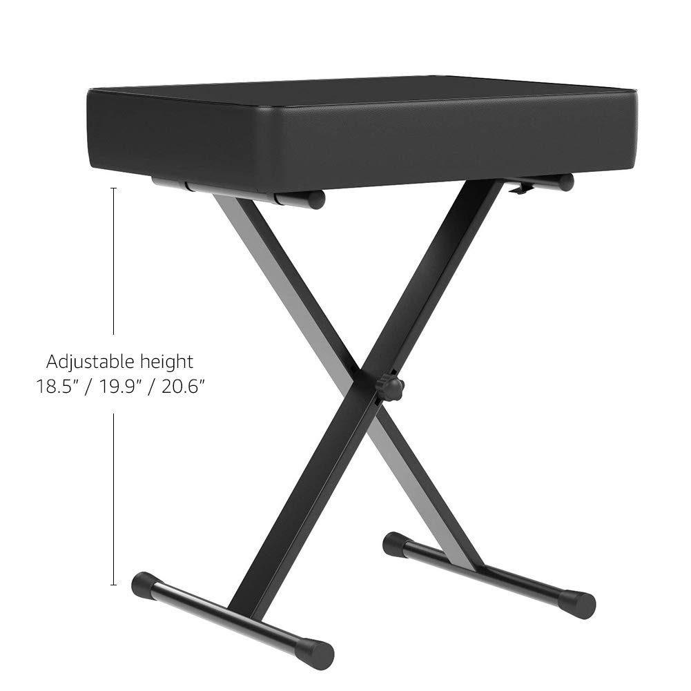 AmazonBasics Standard Adjustable Padded Piano and Keyboard X-Style Bench