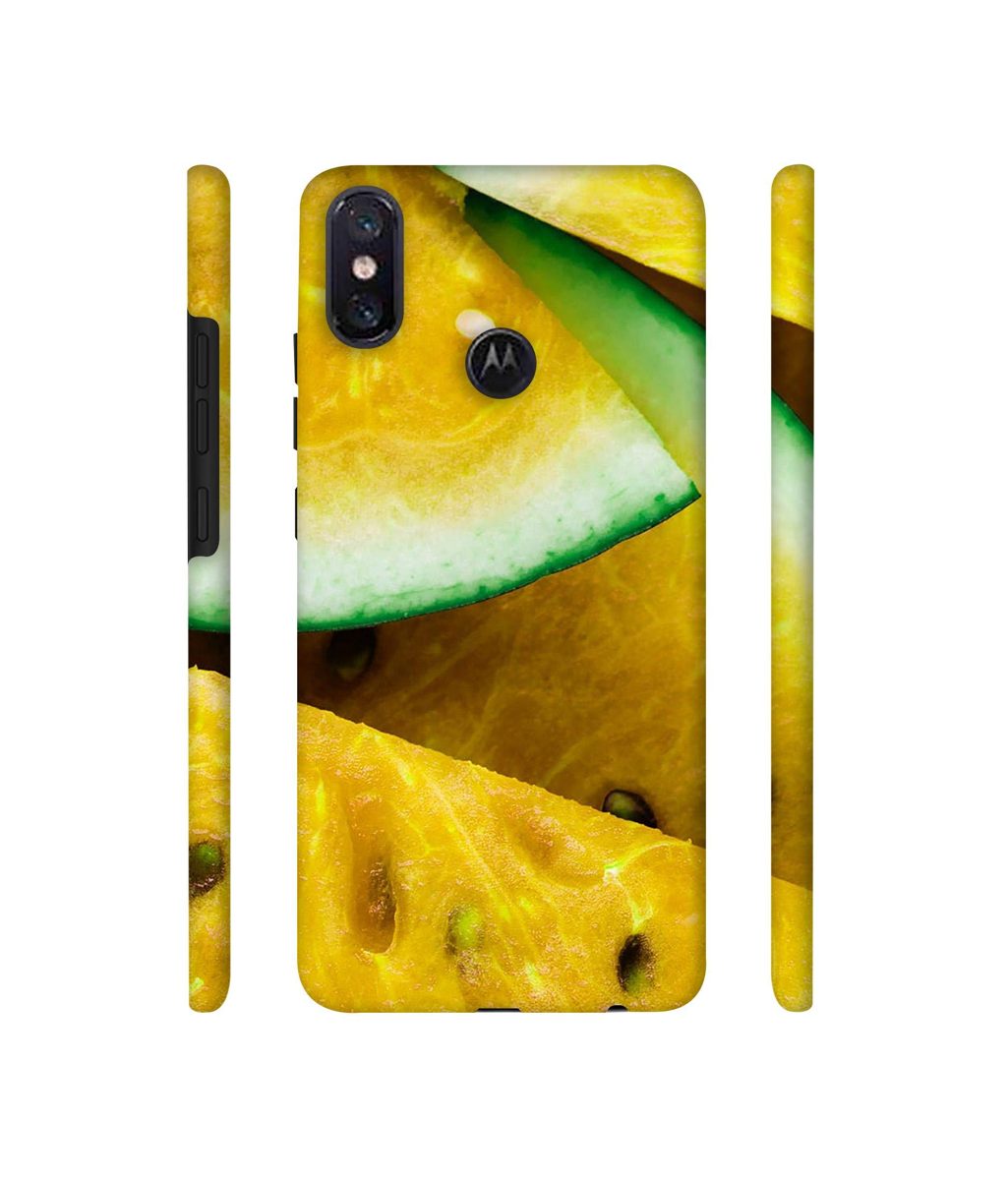 Amazon Brand - Solimo Designer Yellow Watermelon 3D Printed Hard Back Case Mobile Cover for Motorola One Power