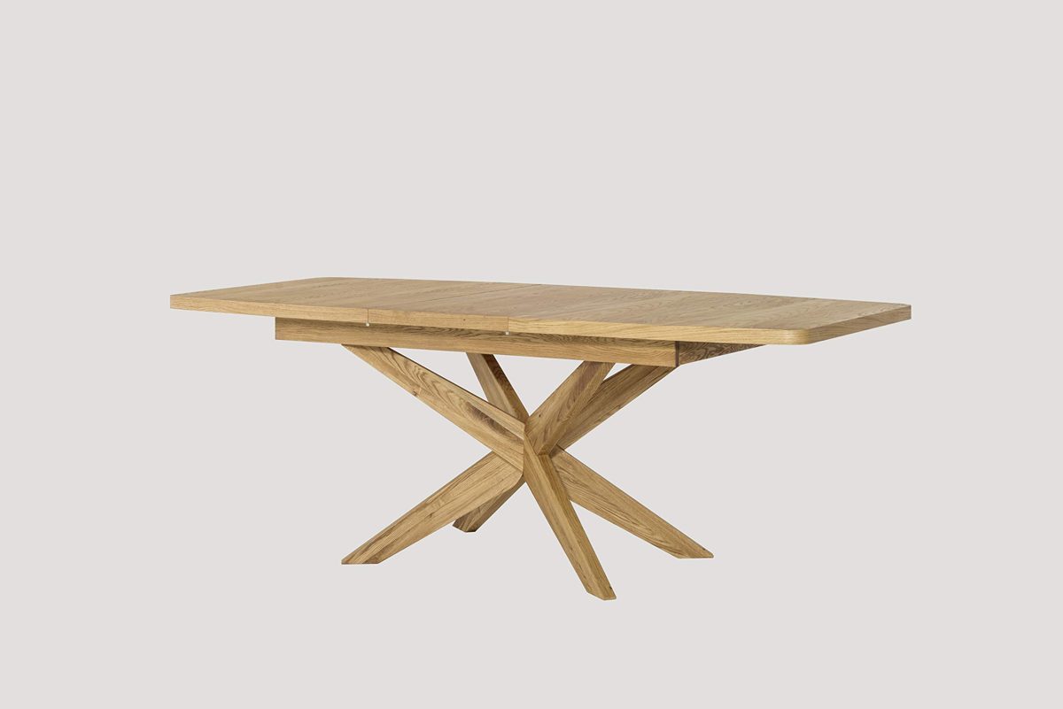 Amazon Brand - Alkove Olney Solid Wood Extendable Table, 160/210 x 77 x 95 cm, Oak with Natural Veneer