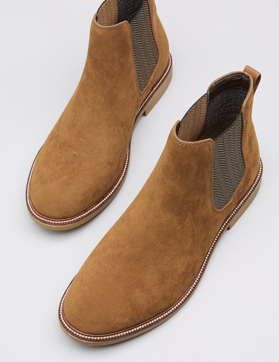 Amazon Brand - find. Men's Suede Look Chelsea Boots, Brown (Tan), US 8