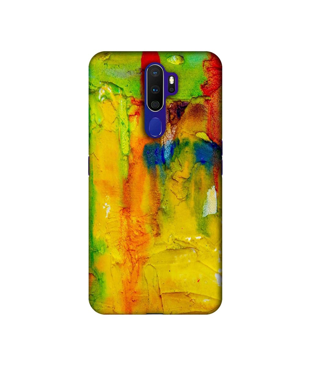 Amazon Brand - Solimo Designer Yellow and Green Paint 3D Printed Hard Back Case Mobile Cover for Oppo A9 (2020)