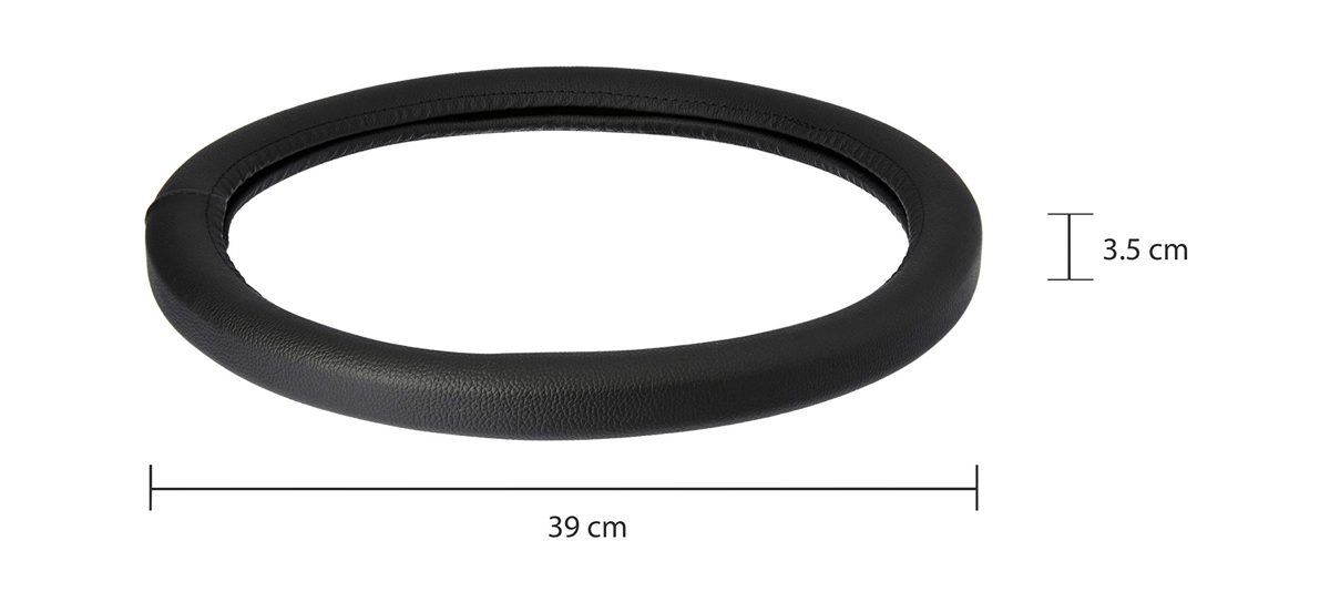 Amazon Brand - Solimo Steering Cover (Large), Black